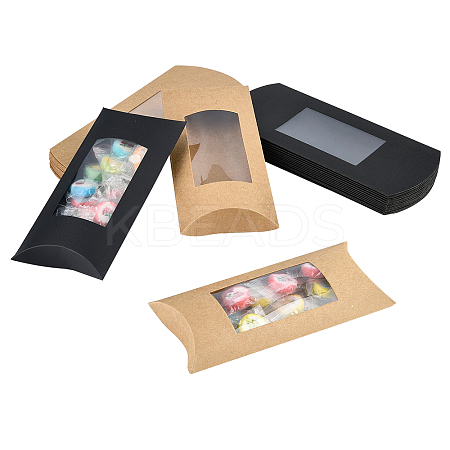 30Pcs 2 Colors Kraft Paper Pillow Candy Box CON-PH0002-49-1