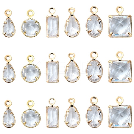 20Pcs Brass Cubic Zirconia Charms ZIRC-YW0001-12-1