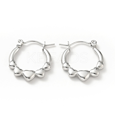 Non-Tarnish 304 Stainless Steel Heart Wrap Hoop Earrings for Women EJEW-G293-13P-1