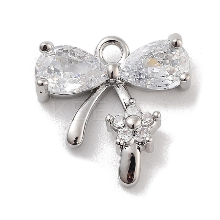 Brass Pave Clear Cubic Zirconia Charms LS-KK-Z061-17P-1