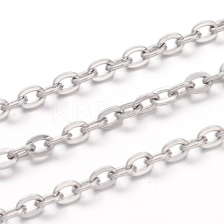 Tarnish Resistant 304 Stainless Steel Cable Chains CHS-K004-05P-0.6mm-1