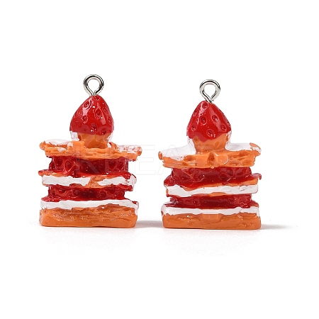 Spray Painted Opaque Resin Pendants RESI-F061-04-1
