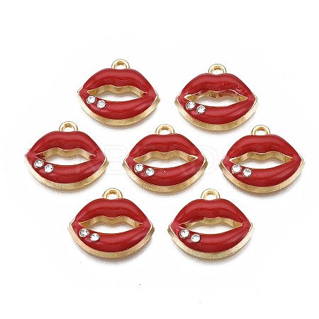 Rack Plating Alloy Enamel Pendants LS-ENAM-T011-178-1