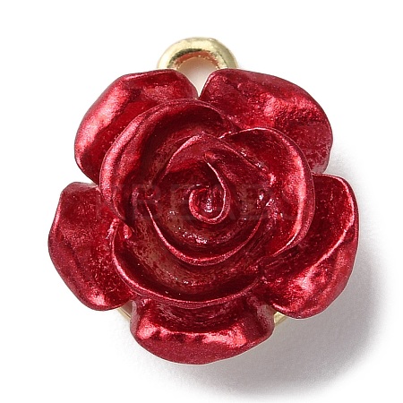 Opaque Resin Rose Pendants LS-X-PALLOY-Z016-02G-1