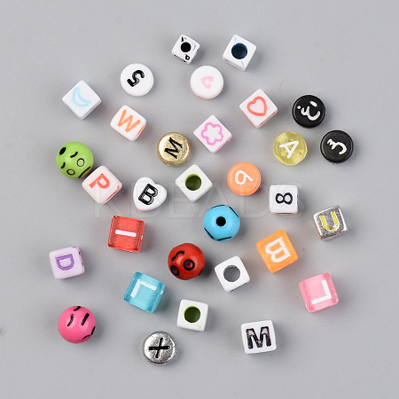 Mixed Style Acrylic Beads MACR-T038-06-1