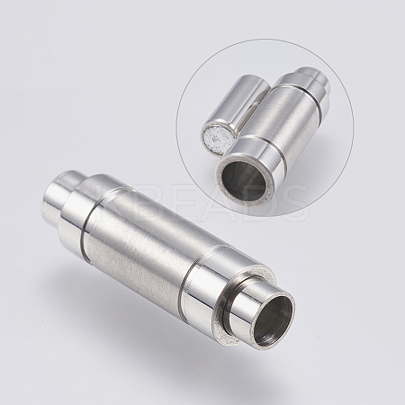 Tarnish Resistant 304 Stainless Steel Magnetic Clasps with Glue-in Ends LS-STAS-F139-070P-1