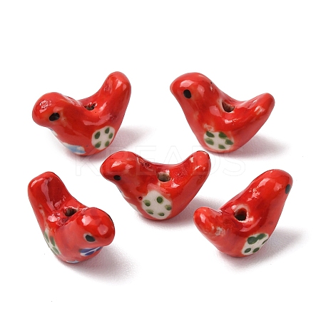 Handmade Printed Porcelain Beads LS-PORC-F005-04B-1-1