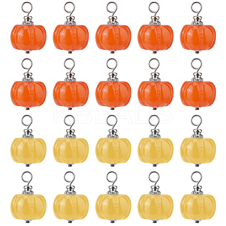 40Pcs 2 Colors Opaque Resin Vegetable Pendants PALLOY-FH00153-1