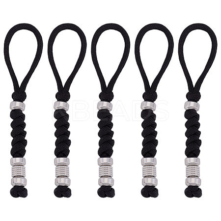 Umbrella Cord Polyester & Spandex Rope Keychain Carabiner HJEW-UN00093-1