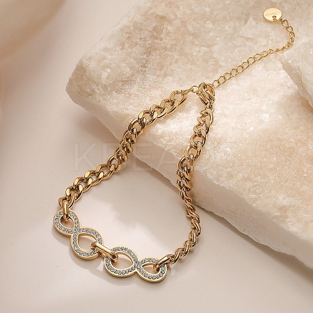 304 Stainless Steel Micro Pave Cubic Zirconia Bracelet LS-BJEW-C070-02G-1