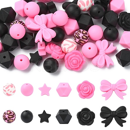 12 Styles Food Grade Eco-Friendly Silicone Beads SIL-YW0001-46-1