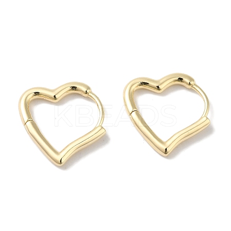 Heart Brass Hoop Earrings for Women EJEW-U008-16G-1