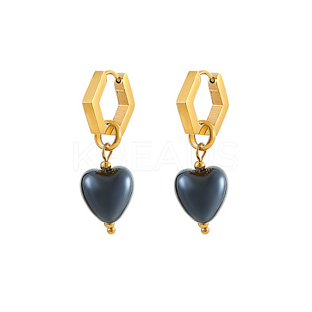 Golden 304 Stainless Steel Hoop Earrings MG1904-2-1