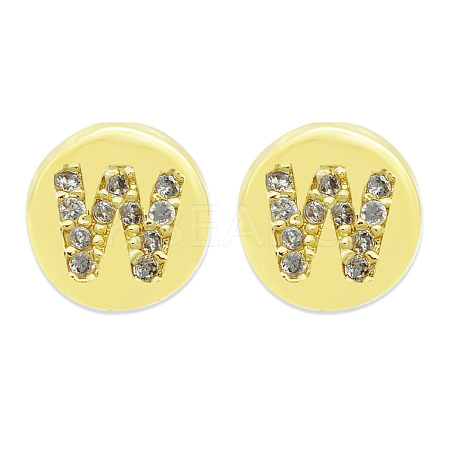 Brass Micro Pave Clear Cubic Zirconia Beads KK-T030-LA843-WX3-1