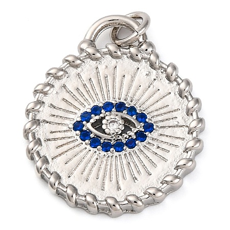 Brass Micro Pave Cubic Zirconia Pendants KK-K339-09P-1
