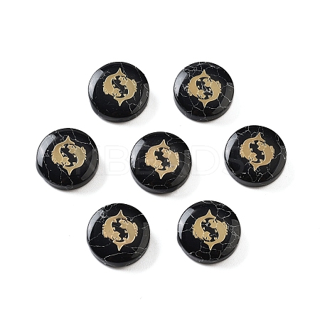 Dyed Black Synthetic Turquoise Beads G-F775-B06-1