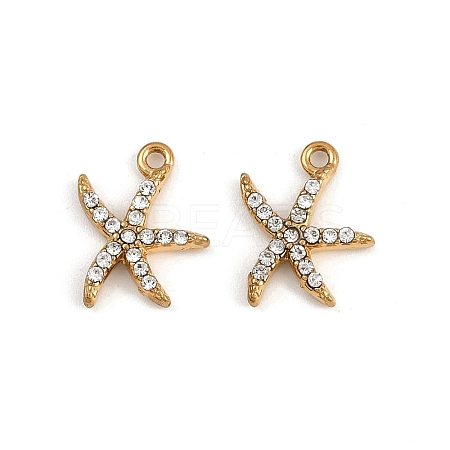 304 Stainless Steel Rhinestone Charms STAS-Z154-01G-01-1