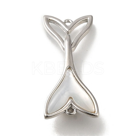 Brass with Shell Fold Over Clasps KK-H480-48P-01-1