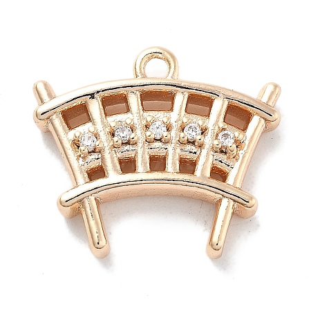 Brass Micro Pave Cubic Zirconia Charms KK-M102-54G-1