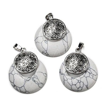 Natural Howlite Pendants KK-F751-M-A17-1