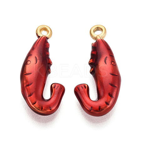 304 Stainless Steel Enamel Pendants STAS-N124-23G-1