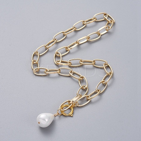 Aluminium Paperclip Chains Necklaces X-NJEW-JN02711-1