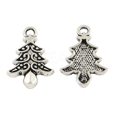 Tibetan Style Christmas Tree Alloy Pendants LS-TIBEP-Q050-09AS-RS-1