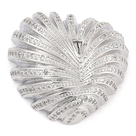 Brass Micro Pave Clear Cubic Zirconia Pendants KK-M307-06P-1