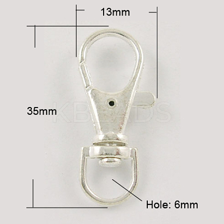 Alloy Swivel Lobster Claw Clasps X-E168-S-1