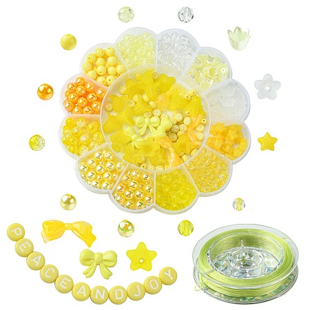 DIY Round Bowknot Flower Acrylic Beads Bracelets Jewelry Kits DIY-FS0006-27-1