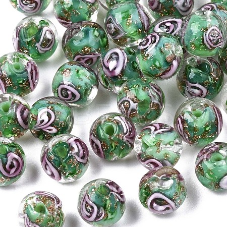 Handmade Gold Sand Lampwork Beads LAMP-S194-001D-1