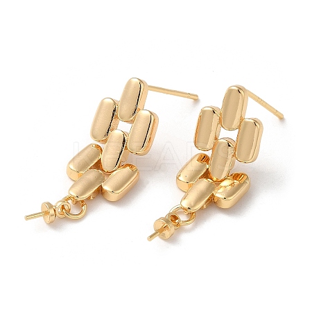 Brass Stud Earring Findings KK-P239-08G-1