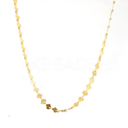 Stainless Steel Shell Shaped Link Chain Necklaces for Women PW-WGB8BCC-01-1