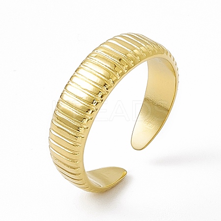 Ion Plating(IP) 304 Stainless Steel Cuff Ring for Women RJEW-C060-16G-1