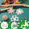 3 Sets 3 Styles Saint Patrick's Day Theme Wood Big Pendant Decorations HJEW-CJ0001-05-6