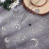 20Pcs 10 Style 201 Stainless Steel Pendants STAS-SC0004-38-5
