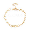 Brass Heart Link Chain Bracelets for Women BJEW-N032-08B-G-2