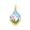 Brass Enamel Pendants KK-S502-06G-1