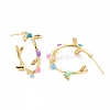 Colorful Enamel Branch Wrap Stud Earrings EJEW-I265-02G-2