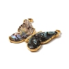 304 304 Stainless Steel Pave Natural Paua Shell Pendants STAS-Z148-01G-2