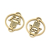 201 Stainless Steel Laser Cut Ring with Hamsa Hand Links STAS-P428-09G-2