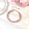 Natural  Dyed Hemimorphite Round Beadeds Double-layered Bracelets for Women BJEW-JB12095-01-1