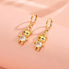 Cute Bear Brass Clear Cubic Zirconia Hoop Earrings GQ2099-3