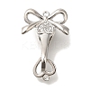 Brass Micro Pave Clear Cubic Zirconia Fold Over Clasps KK-K389-101P-1