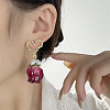 Heart Brass Shell Pearl Dangle Stud Earrings FS-WGDBC6E-02-3