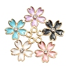50Pcs 5 Colors Alloy Enamel Pendants ENAM-CJ0002-39-7