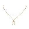 Alloy Double Italian Horn Pendant 304 Stainless Steel Satellite Chain Necklaces NJEW-JN05563-1