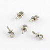 201 Stainless Steel Cup Pearl Peg Bails Pin Pendants Bails for Half Drilled Beads STAS-Q188-01-1