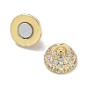 Rack Plating Round Brass Micro Pave Cubic Zirconia Magnetic Clasps KK-L224-070G-3