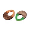 Opaque Resin and Walnut Wood Pendants RESI-T060-15M-2